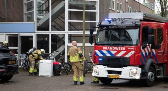 Wasdroger in brand in flatwoning Leeuwarden