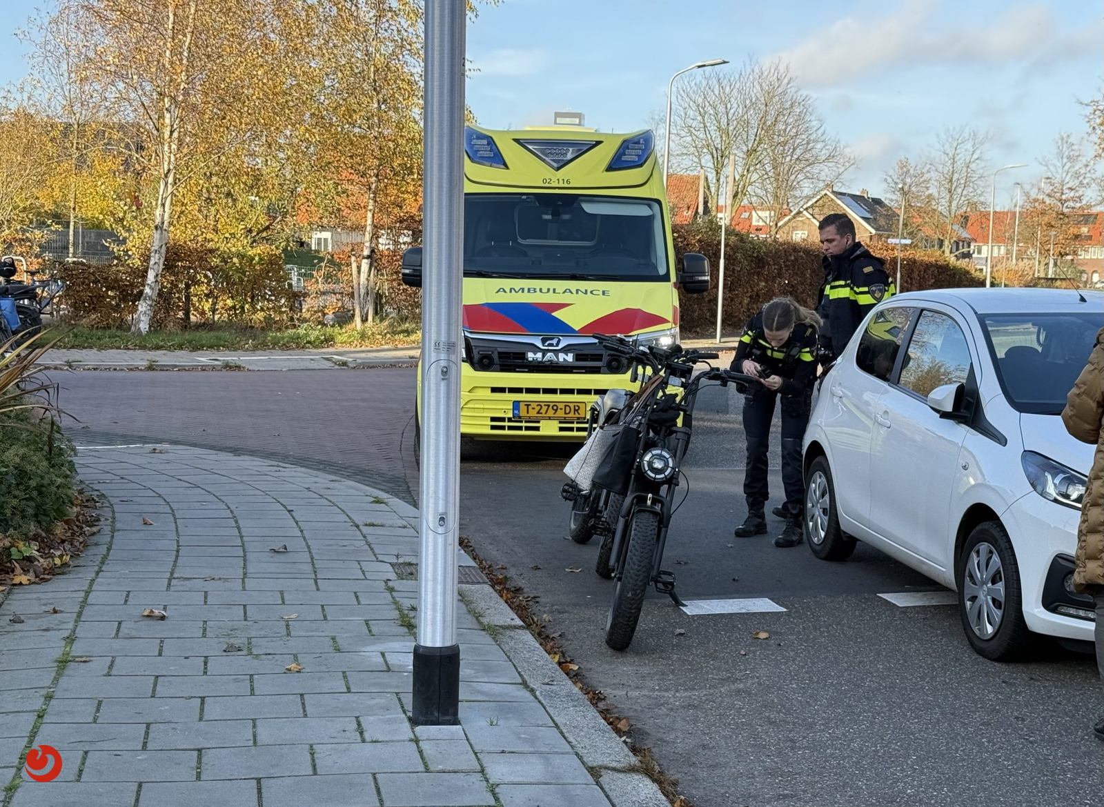 Auto en fatbike in botsing in Leeuwarden