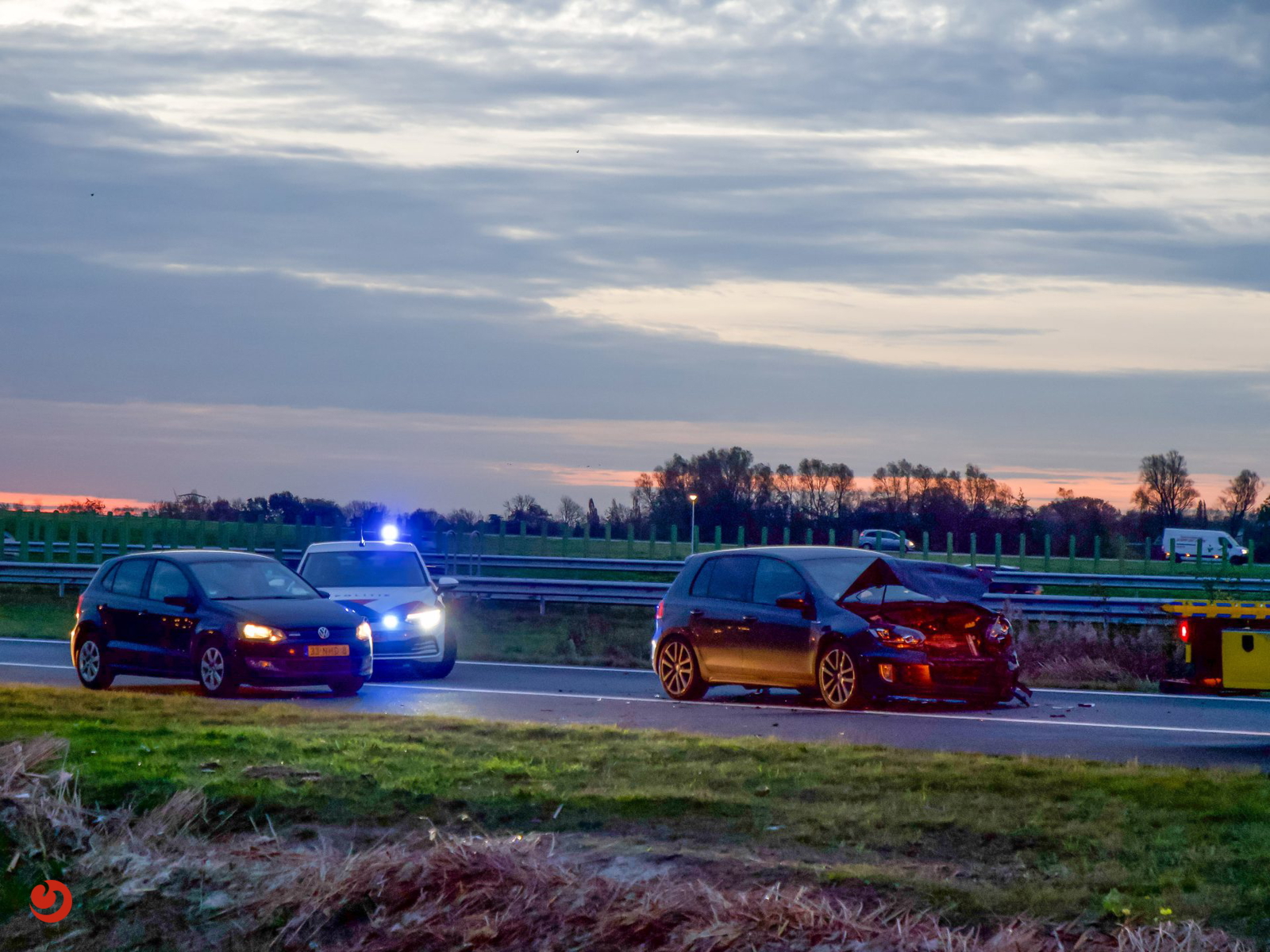 Lange file op de A6 bij Joure door ongeval