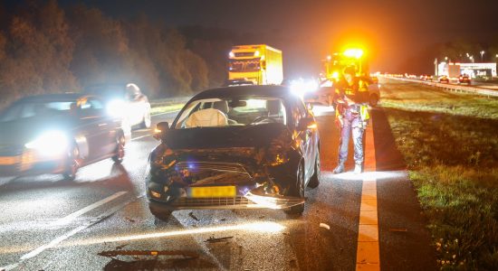 Forse file op de A7 bij Terwispel na ongeval met vier auto’s