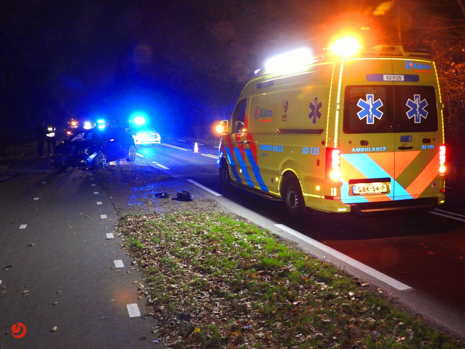 Aanhouding na forse kopstaart aanrijding op Commissieweg Noardburgum