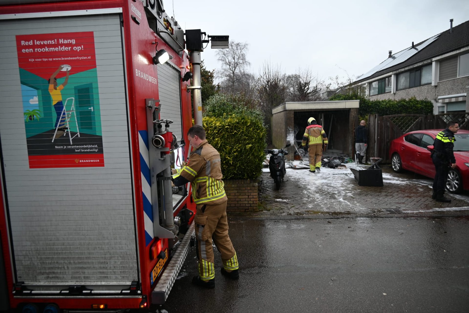 Brand in garagebox in Leeuwarden